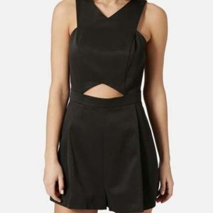 TOPSHOP black romper with stomach cutout - US 2